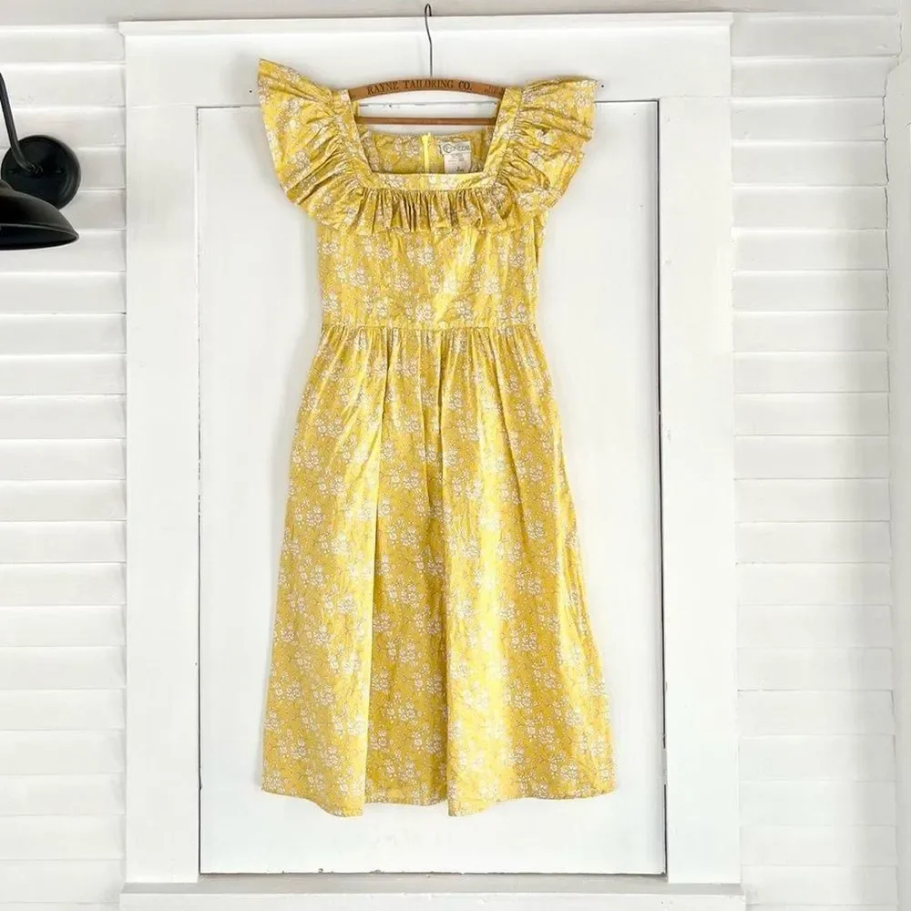 Rare $578 O Pioneers Nora Floral Cotton Ruffle Cottage Dress 4 Womens Small 0 2 - Picture 1 of 5